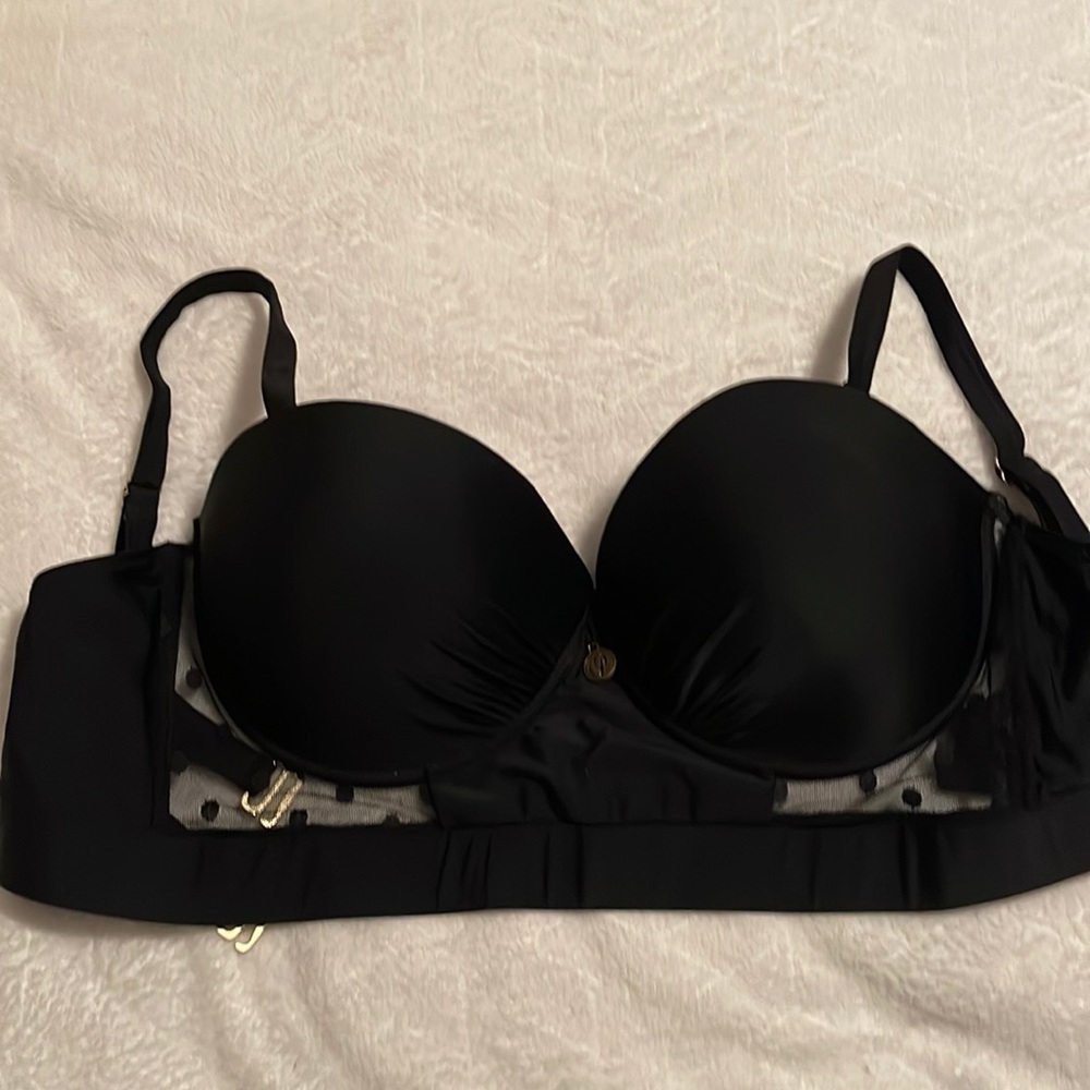 Paramow women swimsuit bikini top size 2X color Black New adjustable strap